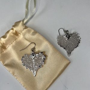 Silver Dipped Leaf Earrings